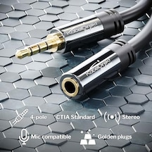 Kırılmaz Metal Gövdeli Kulaklık Uzatma Kablosu 2m Uzatma, Oyun Kulaklıkları Veya Mikrofonlu Kulaklıklar İçin İdealdir, Trrs 4 Pinli, 3,5mm Fişten Sokete