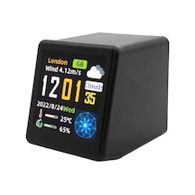 Aubyhe Akıllı Wifi Meteoroloji İstasyonu - Renkli Ips Ekranlı Çok Fonksiyonlu Dijital Saat Sıcaklık/nem/hava Durumu