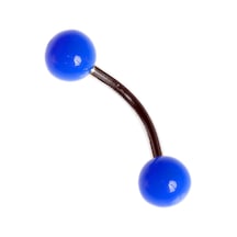 Tdgr00865 Curved Barbel 316 L Bioplast Piercing K7 Çok Renkli