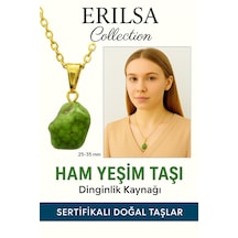 Erilsa Sertifikalı Ham İşlenmemiş Yeşim Taşı Kolye Şans, Huzur Ve Ruhs Çok Renkli