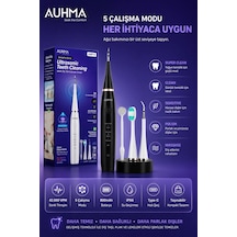 Zenvia Ultrasonic Şarjlı Elektrikli Akıllı Diş Temizleme Cihazı Beyazlatıcı 5 Mod 3+1 Başlık, Ipx8 Su Geçirme