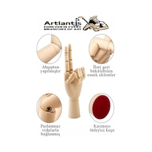 Ahşap El Modeli 25 Cm Ve A4 Eskiz Defteri Modelleme Seti 1 Paket Dereceli Kalem Karakalem Dağıtma Hamur Silgi Kalemtraş