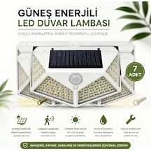 100 Led Solar Hareket Sensörlü Dış Mekan Bahçe Lambası 7 Adet