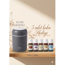 Ultrasonik Oda Ve Araç Hava Nemlendirici Buhar Makinesi Ve Aroma Difüzörü Koku - 5 Adet Koku Hediyeli