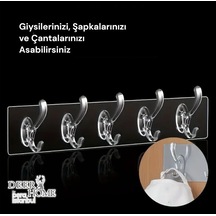 5'li Süper Güçlü Şeffaf Çerçeve Askısı Lekesiz Duvar Yapışkanı Mutfak Banyo Raf Tutucu Aksesuarı