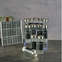 Basic Cam Tuzluk - 12 Li Tuzluk Biberlik Baharatlık 170 Ml.etiketlik Şeffaf