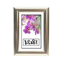 18x24 Cm Gümüş Renkli Dekoratif Resim Çerçevesi Açık Bej
