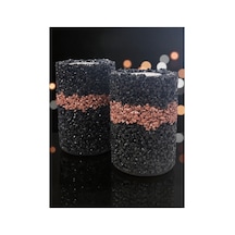 Dekoratif Obje Kristal Taşlı 2 Li Tealight Mumluk