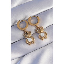 Ezoconcept 316l Çelik Gold Renk Teddy Model Küpe Çok Renkli