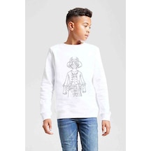 Tshirthane Anime One Piece Baskılı Unisex Çocuk Beyaz Sweatshirt (534763278) Beyaz