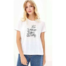 Riverdale Jughead Baskılı Beyaz Kadın Tshirt