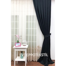 Evdepo Home Deniz Soft Pileli Fon Perde Siyah (446699454) Siyah
