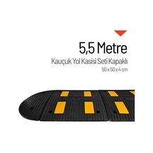 Reflektifli Kauçuk Hız Kesici 4 Bantlı - 5,5 Metre Set-4087