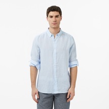 Nautica Erkek Mavi Regular Fit Keten Gömlekdüzw65103t