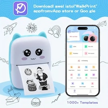 Taşınabilir Yazıcı, Mini Cep Kablosuz Termal Yazıcı Android Apple iOS Uyumlu Akıllı Telefonlar İçin Uygun, Bt Mürekkepsiz