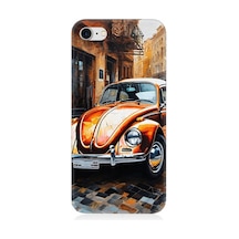 Apple Uyumlu iPhone 8 Retro Sokakta Vosvos Desenli Silikon Kılıf Çok Renkli