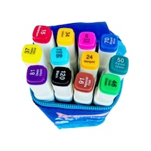 12 Renk Çift Uçlu Marker Kalem Çantalı