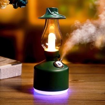 Ultrasonik Hava Nemlendirici Vintage Şarjlı Led Işıklı Buhar Makinesi Aroma Difüzör 280ml 001