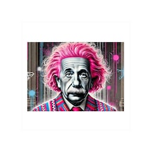 Neon Saçlı Einstein Modern Mdf Tablo