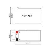Orbus Orb12-7 ,12v/7ah 150x65x90mm Kuru Akü