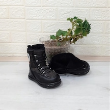 Twingo 9090 Siyah Renk Fermuarlı Kürklü Kaymayan Kız Çocuk Bot Çizme 001