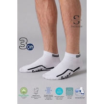 Socketta Erkek Spor Desenli Likralı Tabanaltı Havlu Patik Çorap Premium 2 Beyaz - Siyah