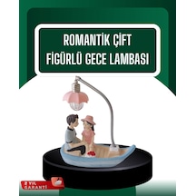 Hubrendy Tekno El Ele Tutuşan Çift Figürlü Dekoratif Gece Lambası Romantik Tasarım AÇIK GRİ KAHVE KARIŞIMI