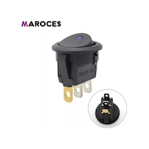 Ic-132 Yuvarlak Nokta Işıklı Mavi Anahtar On-Off 3P 12V 10 Adet