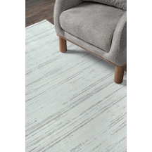 Bambum Soft 1002 Gri Düz Desen Modern Bambu Saten Kaymaz Taban Yıkanabilir Salon Mutfak Halısı Gri - Beyaz