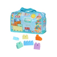 Play Blox 2915 Pastel Renkler Mega Blok Seti 56 Parça Mavi Çantalı