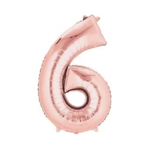 100 Cm Rose Gold Rakam 6 Folyo Balon Beyaz