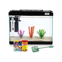 Kanki Pet Kp5018 50 Cm Hazır Set Akvaryum 26 Litre Siyah Full Ekipman