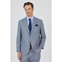 İmza Mavi Mono Yaka Astarlı Çift Yırtmaç Esnek 4 Drop Comfort Fit Classic Takım Elbise 1001250160 Mavi
