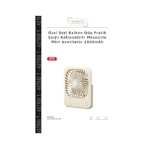 Özel Seri Balkon Oda Pratik Şarjlı Katlanabilir Masaüstü Mini Vantilatör 2000mah