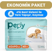 Pepy 60x90 Hijyenik Tuvalet Eğitim Pedi 30'lu 2 Paket 60 Adet