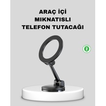 Katlanır Manyetik Araç İçi Telefon Tutucu 360 Dönebilen, Magsafe Uyumlu, Güçlü Mıknatıslı Tasarım