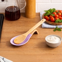 Porsima Pbt-718-3 Bambu Saplı Silikon Kirli Kepçe Kaşıklık Altlığı Kepçe Ve Kaşık Nihalesi Lila