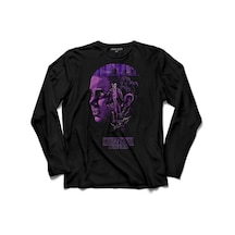 Stranger Things Eleven Face Upsıde Down Uzun Kollu Tişört Baskılı Çocuk T-shirt 001