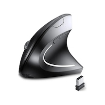 Reedark Ergonomik Dikey Kablosuz Fare - Şarj Edilebilir, Sesiz, El Yorgunluğunu Azaltan Siyah Ofis Ve Ev Kullanıma Uygun Optik