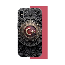 Apple iPhone X-xs Uyumlu Türk Rozet Uv Baskılı Silikon Kılıf Renkli