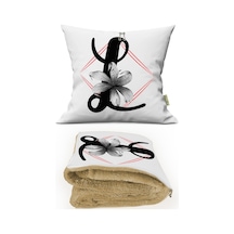 L Harfi Baskılı Kişiye Özel Dekoratif Yastık + Opsiyonel Battaniye