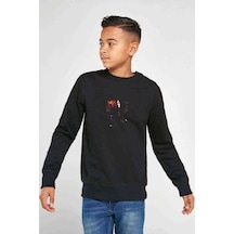 Tshirthane Anime Akatsuki Baskılı Unisex Çocuk Siyah Sweatshirt Siyah