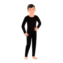 Öts Erkek Çocuk Pijama Takımı Termal İçlik Ev Şıklığı Ve Konfor 7440 Siyah