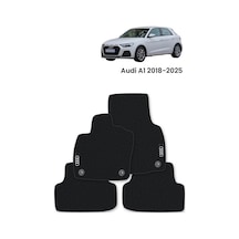Oto Halı Paspas Seti Audi A1 2019-2025 Uyumlu Sline Sport Kaymaz & Şık Tasarım - Siyah Logolu