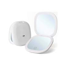 Led Işıklı Kompakt Ayna - 1x/10x Büyüteçli 3,9 İnç Işıklı Seyahat Makyaj Aynası Çift Taraflı Kısılabilir Genel