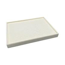 Yerli Üretim Süet Kumaş Krem Renk Batırmalı 34-24 Cm Çekmece Içi Yüzük Tabla Stand Çok Renkli