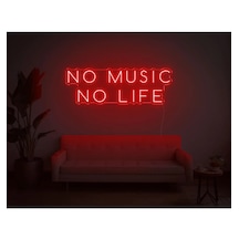 Twins Led No Music No Life Yazılı Neon Tabela Kırmızı Model:model:32483366