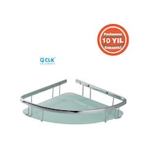 Çelik Banyo Paslanmaz Pirinç Karmina 1 Li 22x22 Cm Camlı Şampuanlık Süngerlik Köşelik Krom