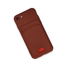 Apple iPhone Uyumlu - 7 Kılıf Kelvin Kartvizitli Silikon - Bordo