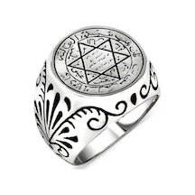 925 Ayar Gümüş Mührü Süleyman Erkek Yüzük 925 Ayar Gümüş Mührü Süleyman Erkek Yüzük